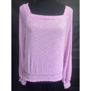 Wrangler Retro Long Sleeve Cropped Sweater Purple Boxy Size‎ Small Ribbed